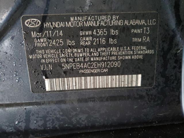 5NPEB4AC2EH912090 | 2014 Hyundai sonata gls