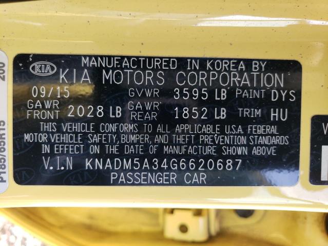 KNADM5A34G6620687 | 2016 KIA RIO LX