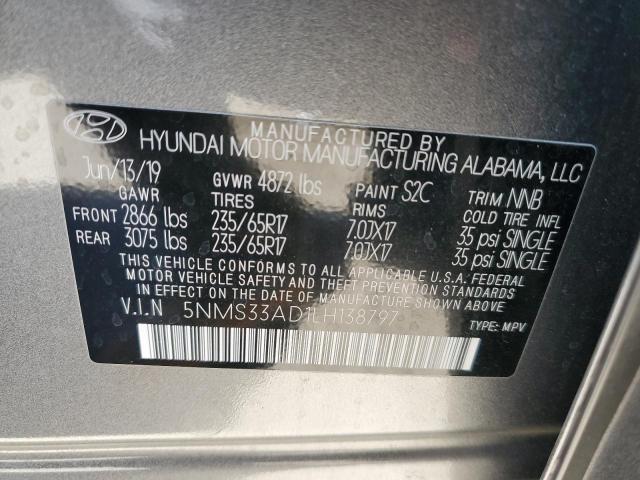 5NMS33AD1LH138797 | 2020 HYUNDAI SANTA FE S