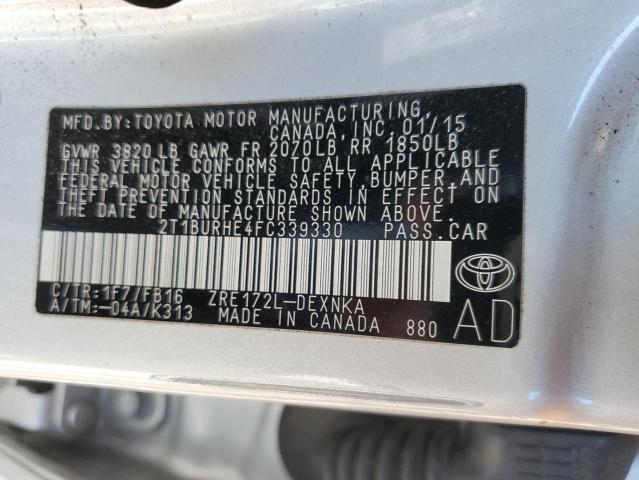 2T1BURHE4FC339330 | 2015 TOYOTA COROLLA L