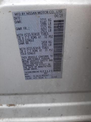 5N1DR2MN5KC623121 Nissan Pathfinder S