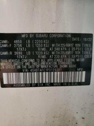 4S4BTAFC1P3129201 | 2023 SUBARU OUTBACK PR