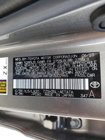 2023 TOYOTA CROWN PLAT - JTDAFAAF0P3002965