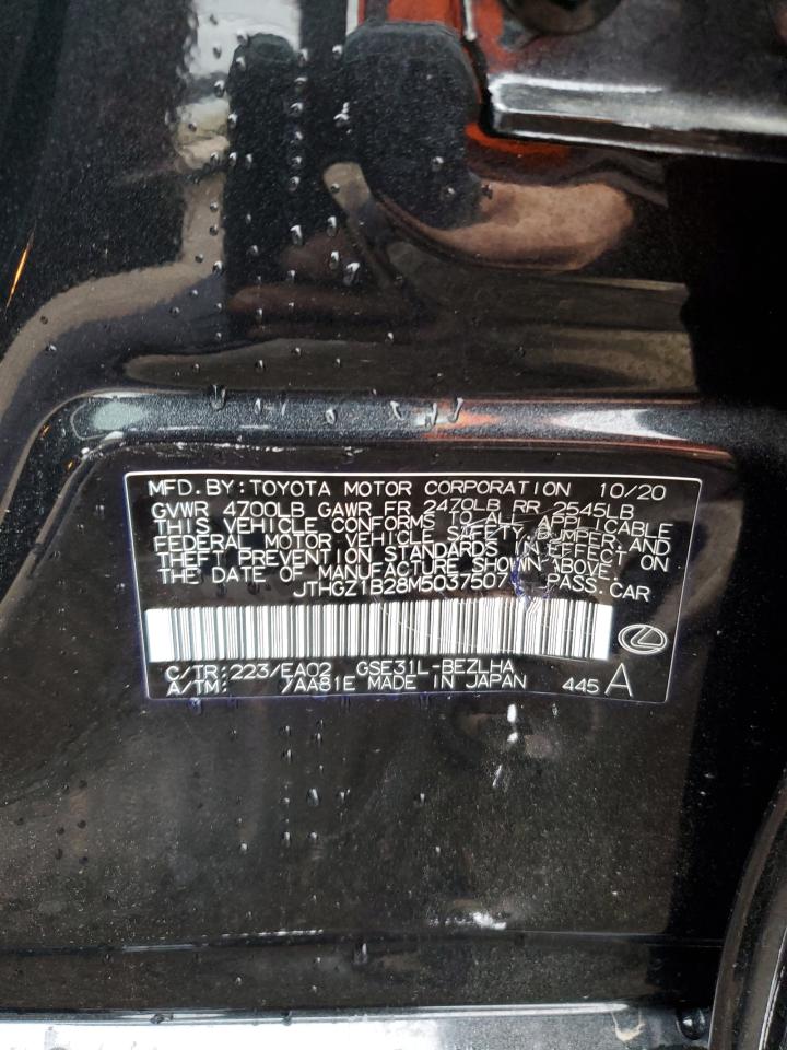 jthgz1b28m5037507 JTHGZ1B28M5037507 2021 Lexus Is 350 F-Sport