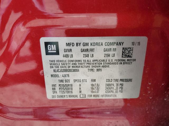 2016 BUICK ENCORE - KL4CJGSB8GB538004