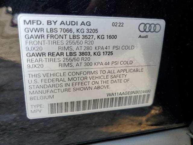 2022 AUDI E-TRON SPO - WA11AAGE9NB024490