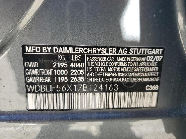 WDBUF56X17B124163 | 2007 MERCEDES-BENZ E 350