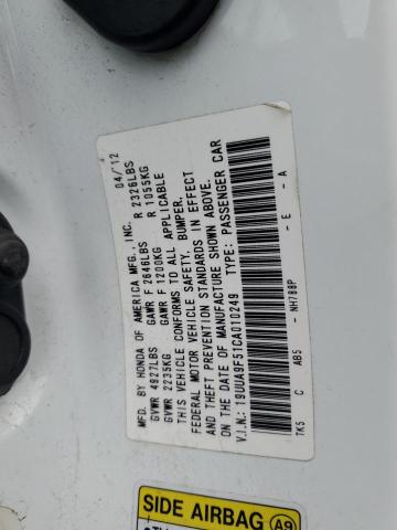 19UUA9F51CA010249 | 2012 Acura tl