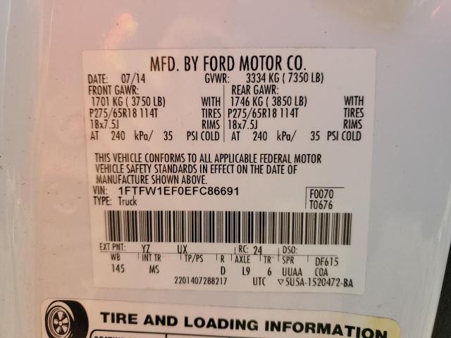 1FTFW1EF0EFC86691 | 2014 FORD F150 SUPER