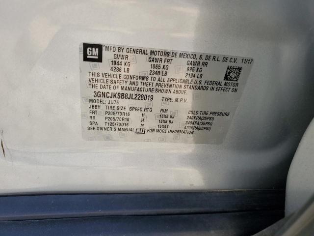 2018 CHEVROLET TRAX LS - 3GNCJKSB8JL228019