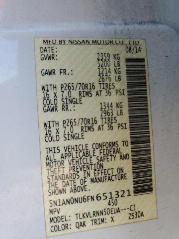 2015 NISSAN XTERRA X 5N1AN0NU6FN651321