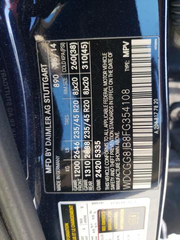 WDCGG8JB8FG354108 Mercedes-Benz Glk 350 4matic