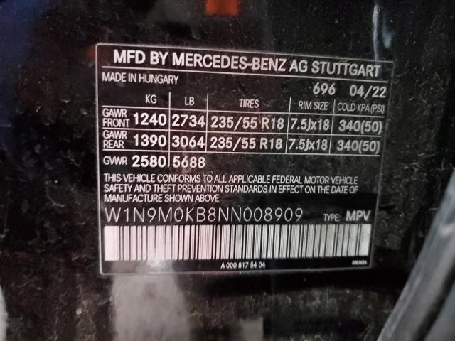 2022 MERCEDES-BENZ EQB 300 4M W1N9M0KB8NN008909