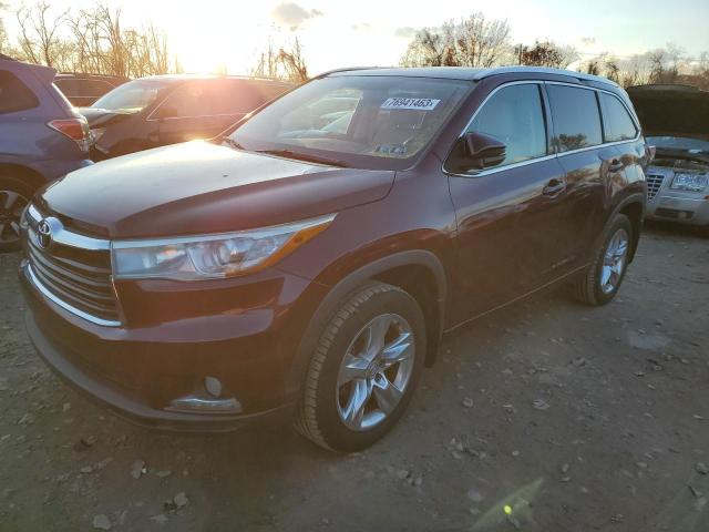 VIN 5TDDKRFH1FS177885 2015 Toyota Highlander, Limited no.1