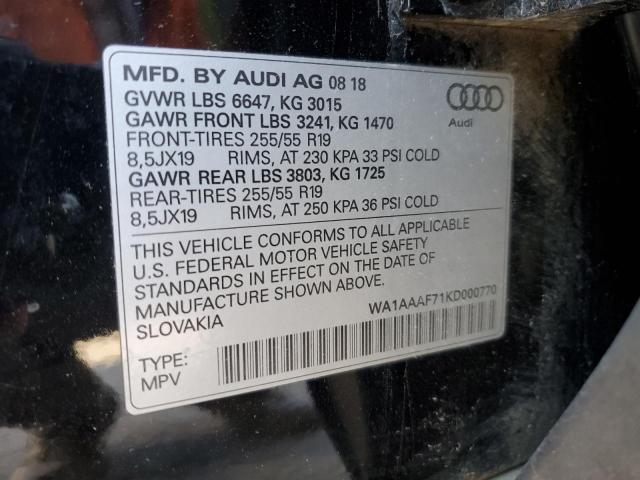 VIN WA1AAAF71KD000770 2019 Audi Q7, Premium no.14