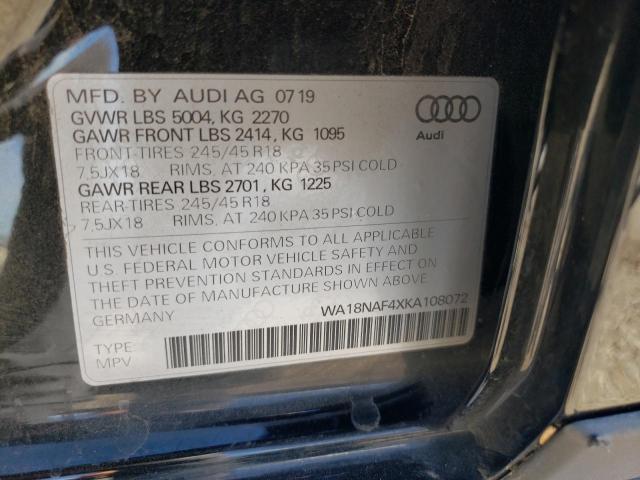 WA18NAF4XKA108072 2019 AUDI A4, photo no. 12