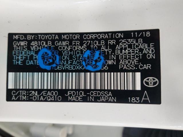 JTDBVRBDXKA005556 | 2019 TOYOTA MIRAI