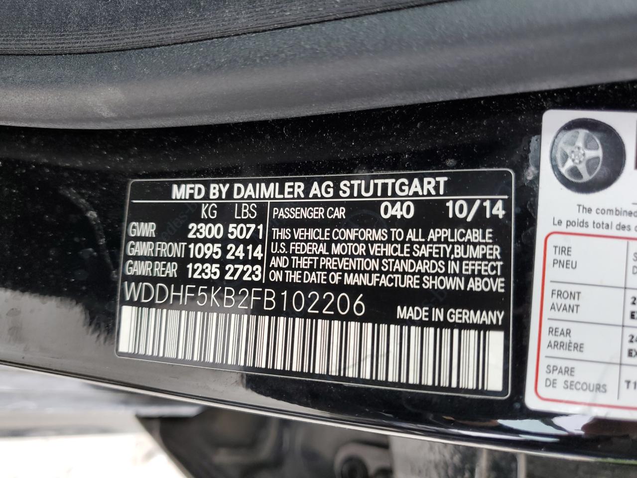 wddhf5kb2fb102206 WDDHF5KB2FB102206 2015 Mercedes-Benz E 350