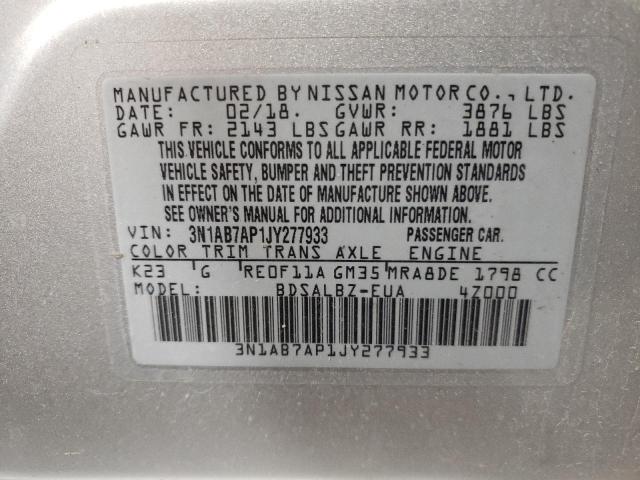 2018 NISSAN SENTRA S - 3N1AB7AP1JY277933