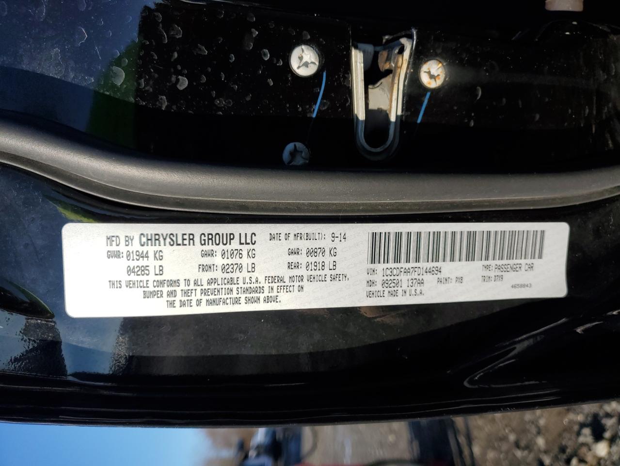 1C3CDFAA7FD144694 2015 Dodge Dart Se 1C3CDFAA7FD144694 2015 Dodge Dart Se