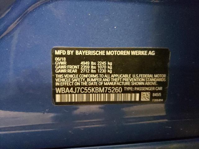  BMW 4 SERIES 2019 Синій
