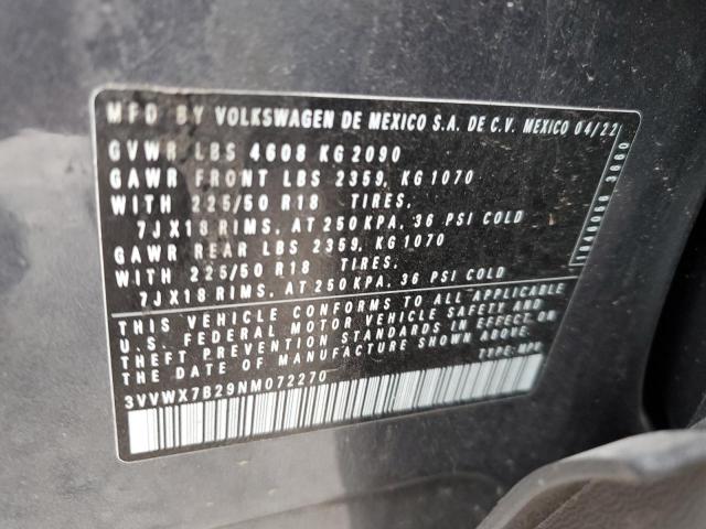 3VVWX7B29NM072270 | 2022 VOLKSWAGEN TAOS SE