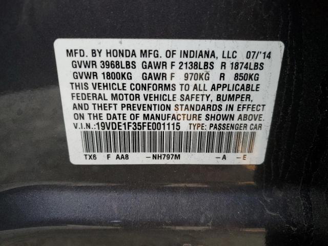 2015 ACURA ILX 20 19VDE1F35FE001115
