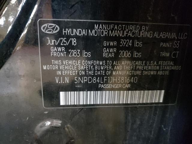 5NPD84LF1JH381640 | 2018 Hyundai elantra sel