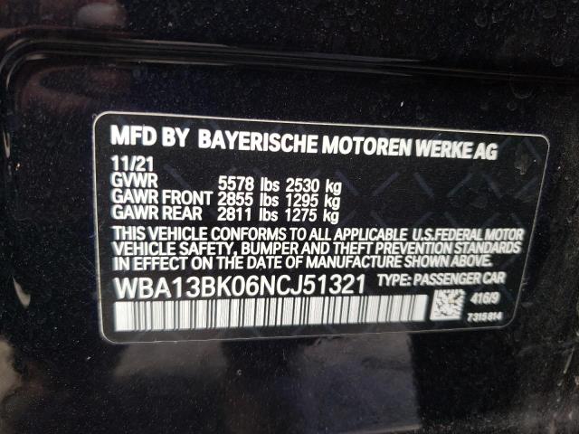 WBA13BK06NCJ51321 BMW M5 50XI 12