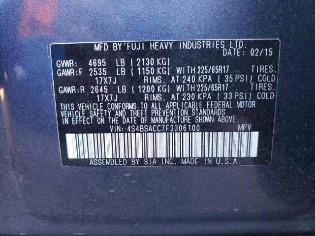 2015 SUBARU OUTBACK 2. - 4S4BSACC7F3306100