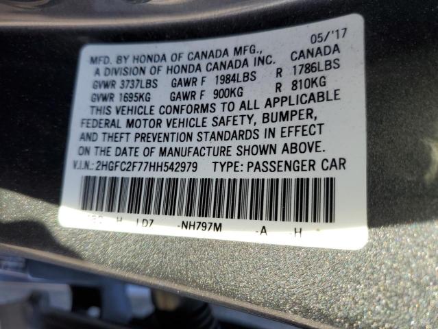 2HGFC2F77HH542979 Honda CIVIC EX