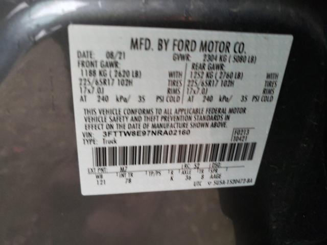 3FTTW8E97NRA02160 Ford Maverick Xl