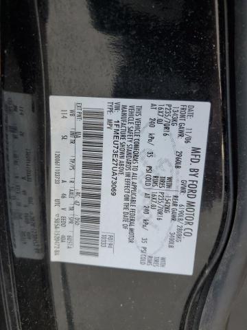 2007 Ford Explorer Xlt VIN: 1FMEU73E27UA73069 Lot: 75896933