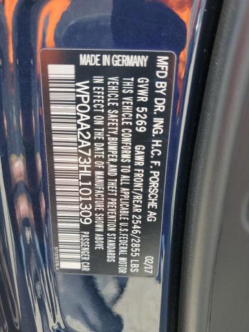 2017 PORSCHE PANAMERA 2 - WP0AA2A73HL101309