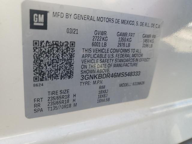 3GNKBDR46MS548333 | 2021 CHEVROLET TRAILBLAZE