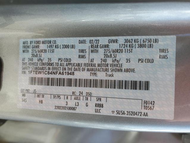 1FTEW1C84NFA61948 2022 Ford F150 Supercrew