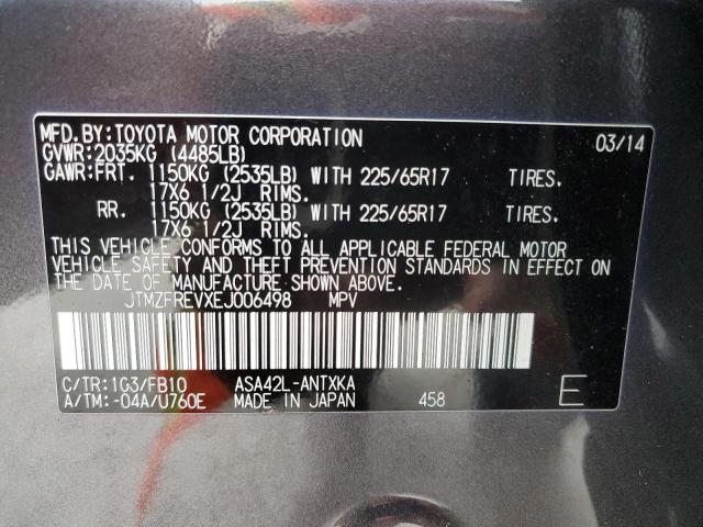 JTMZFREVXEJ006498 Toyota RAV4 LE