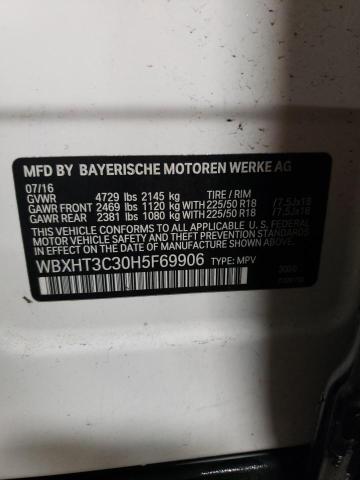 WBXHT3C30H5F69906 | 2017 BMW X1 XDRIVE2