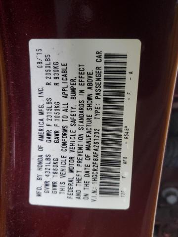 2015 HONDA ACCORD EXL - 1HGCR2F8XFA261202