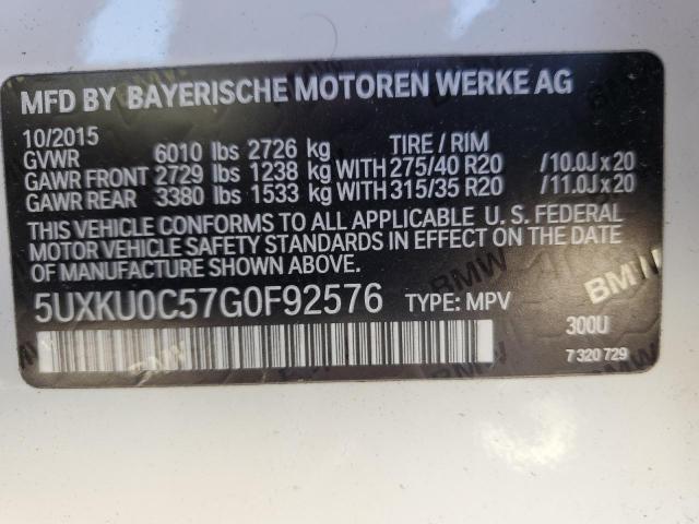 VIN 5UXKU0C57G0F92576 2016 BMW X6, Sdrive35I no.13