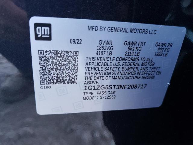 1G1ZG5ST3NF208717 | 2022 CHEVROLET MALIBU RS