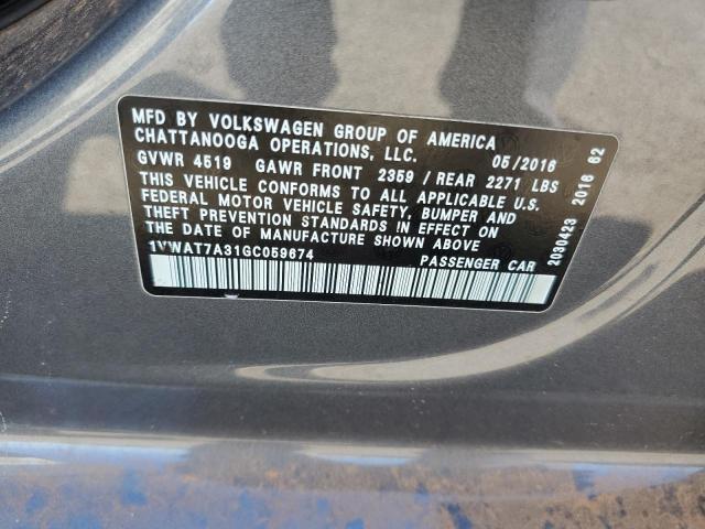 2016 VOLKSWAGEN PASSAT S - 1VWAT7A31GC059674