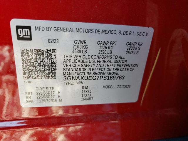 3GNAXUEG7PS169763 | 2023 CHEVROLET EQUINOX LT