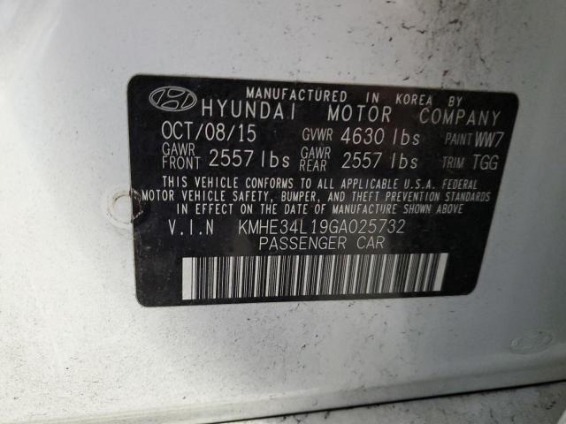 KMHE34L19GA025732 Hyundai SONATA HYBRID