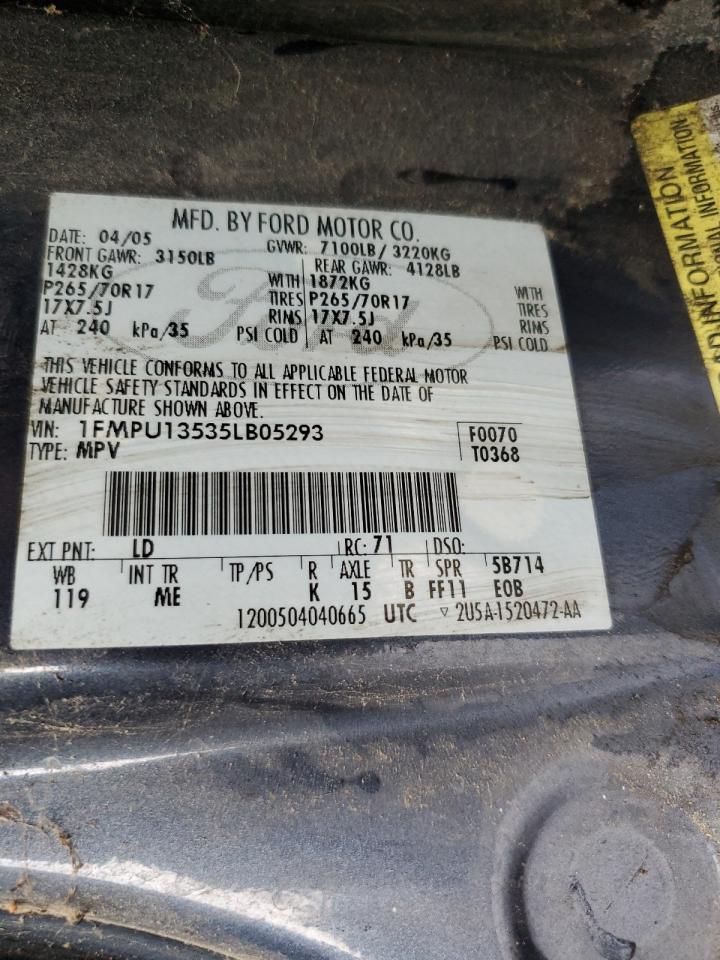 1FMPU13535LB05293 2005 Ford Expedition Xls