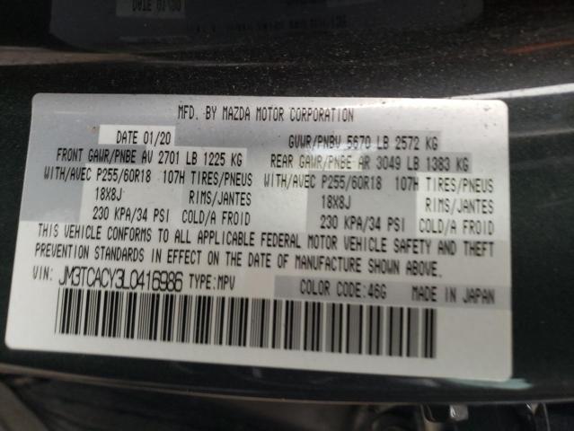 2020 Mazda Cx-9 Touring VIN: JM3TCACY3L0416986 Lot: 76309793