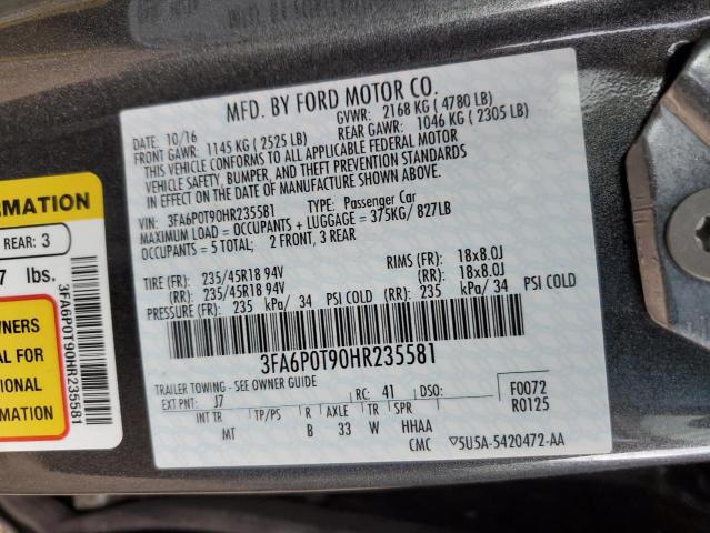 3FA6P0T90HR235581 Ford FUSION SE