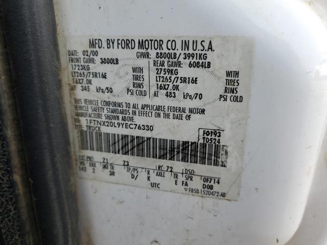 1FTNX20L9YEC76330 2000 Ford F250 Super Duty