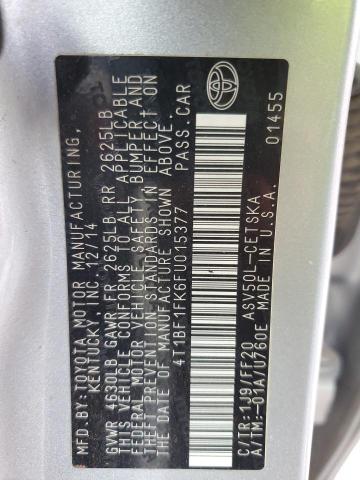 2015 TOYOTA CAMRY LE/X 4T1BF1FK6FU015377