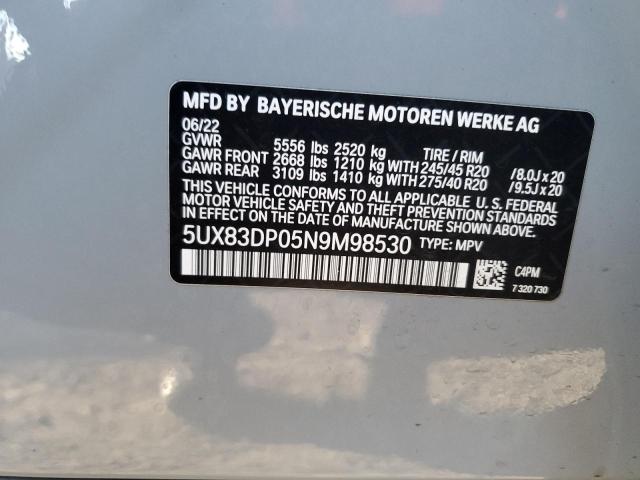 5UX83DP05N9M98530 | 2022 BMW x3 m40i